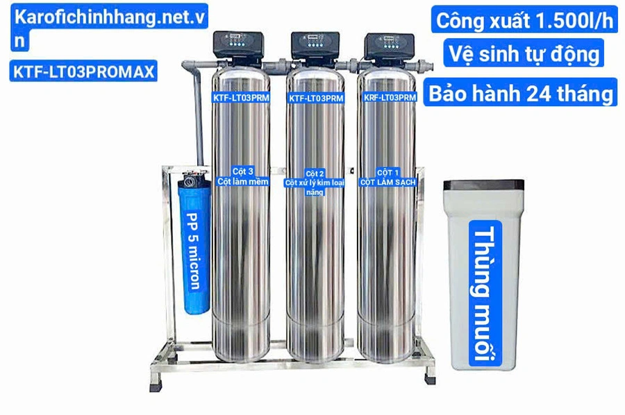 BỘ LỌC TỔNG ĐẦU NGUỒN GIA ĐÌNH KTF-LT03PROMAX-INOX – XỬ LÝ CANXI – VAN TỰ ĐỘNG – CAO CẤP
