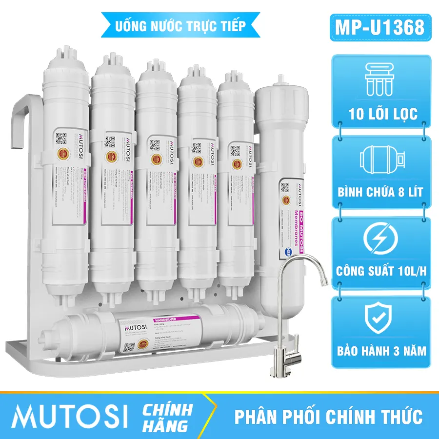 Máy lọc nước để gầm 10 lõi Mutosi MP-U1368