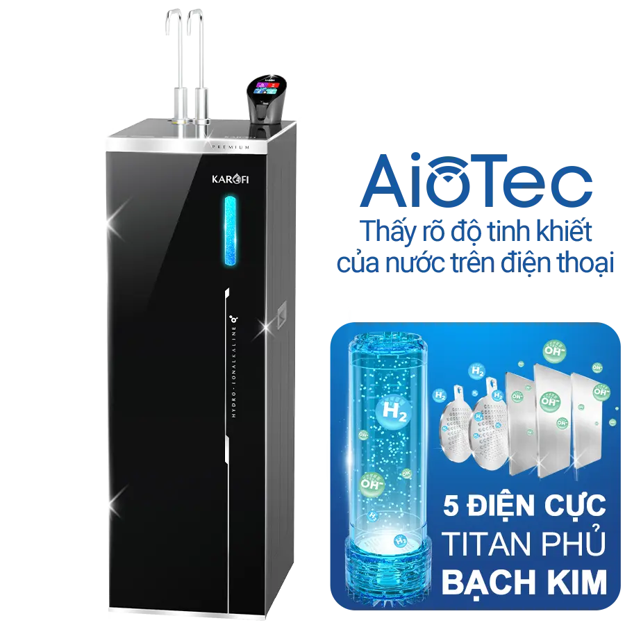 Máy lọc nước nóng lạnh Hydro-ion kiềm Karofi KAE-S86 PRO